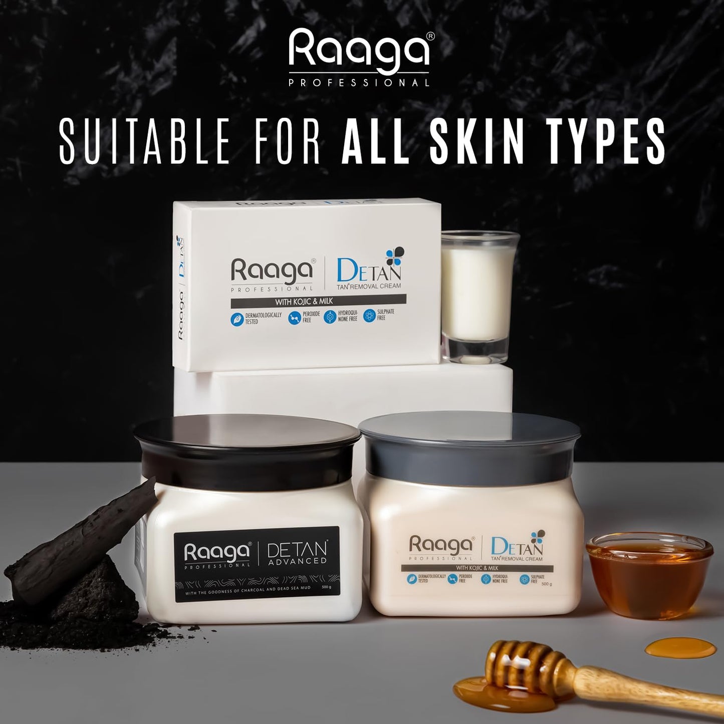 Raaga Professional DeTan Pack with Kojic, Lactic Acid & Arbutin - 500g