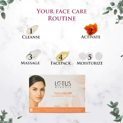 Lotus Herbals Natural Glow Skin Radiance 4 in 1 Facial Kit - 200g