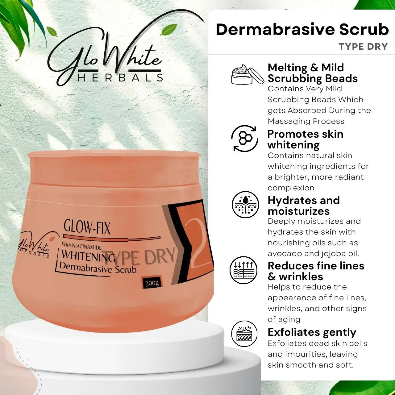 GloWhite Herbals Glow-Fix Whitening Dermabrasive Face Scrub