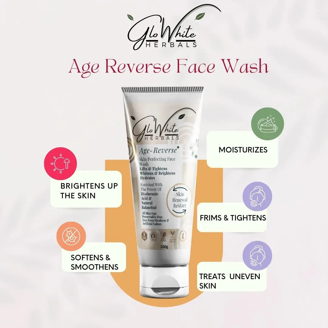 GloWhite Herbals Anti-Aging Face Wash, All Skin Type, 100g