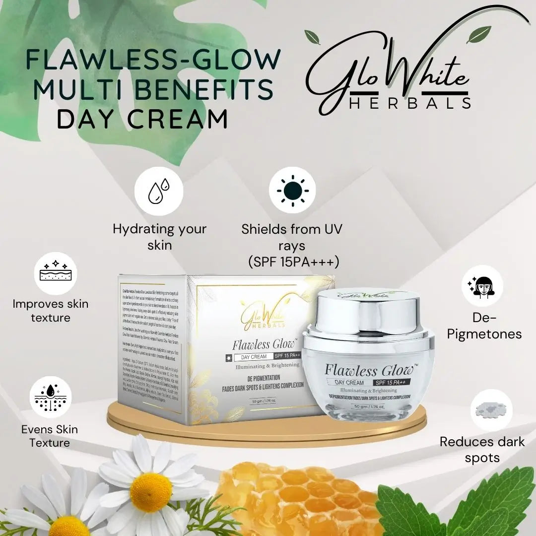 GloWhite Herbals Flawless Glow Brightening Day Cream SPF 15PA+++, 50g