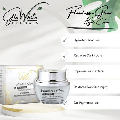 GloWhite Herbals Flawless Glow Night Cream With Retinol, Niacinamide & Vitamin-C, All Skin Types, 50g