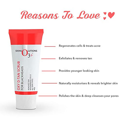 O3+ Oxy D-Tan Scrub 60g for Blackheads & Glowing Skin