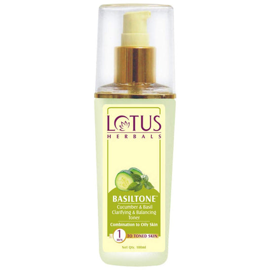 Lotus Herbals Basiltone Clarifying & Balancing Skin Toner Liquid| For Combination & Oily Skin | 100ml