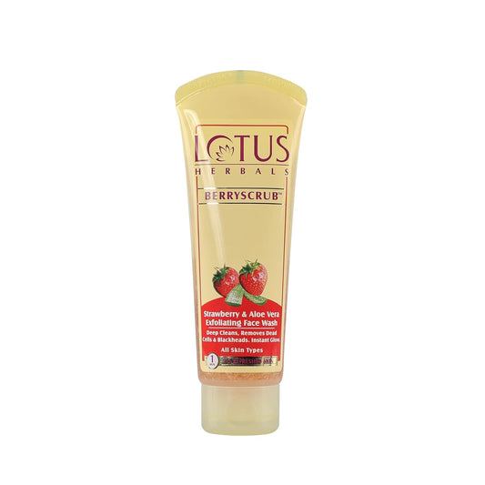 Lotus Herbals Berryscrub Strawberry & Aloe Vera Exfoliating Face Wash