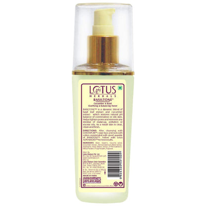 Lotus Herbals Basiltone Clarifying & Balancing Skin Toner Liquid| For Combination & Oily Skin | 100ml