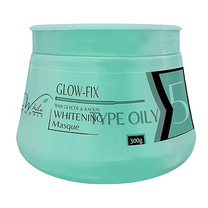 Glowhite Herbals Glow-Fix Whitening Face Masque for Oily Skin - Brighten, Hydrate and Revitalize Your Skin | Step 5 | 300g