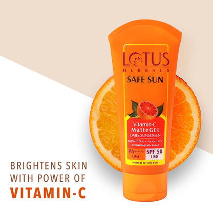 Lotus Herbals Safe Sun Vitamin C Matte Gel Daily Sunscreen | SPF 50 PA+++