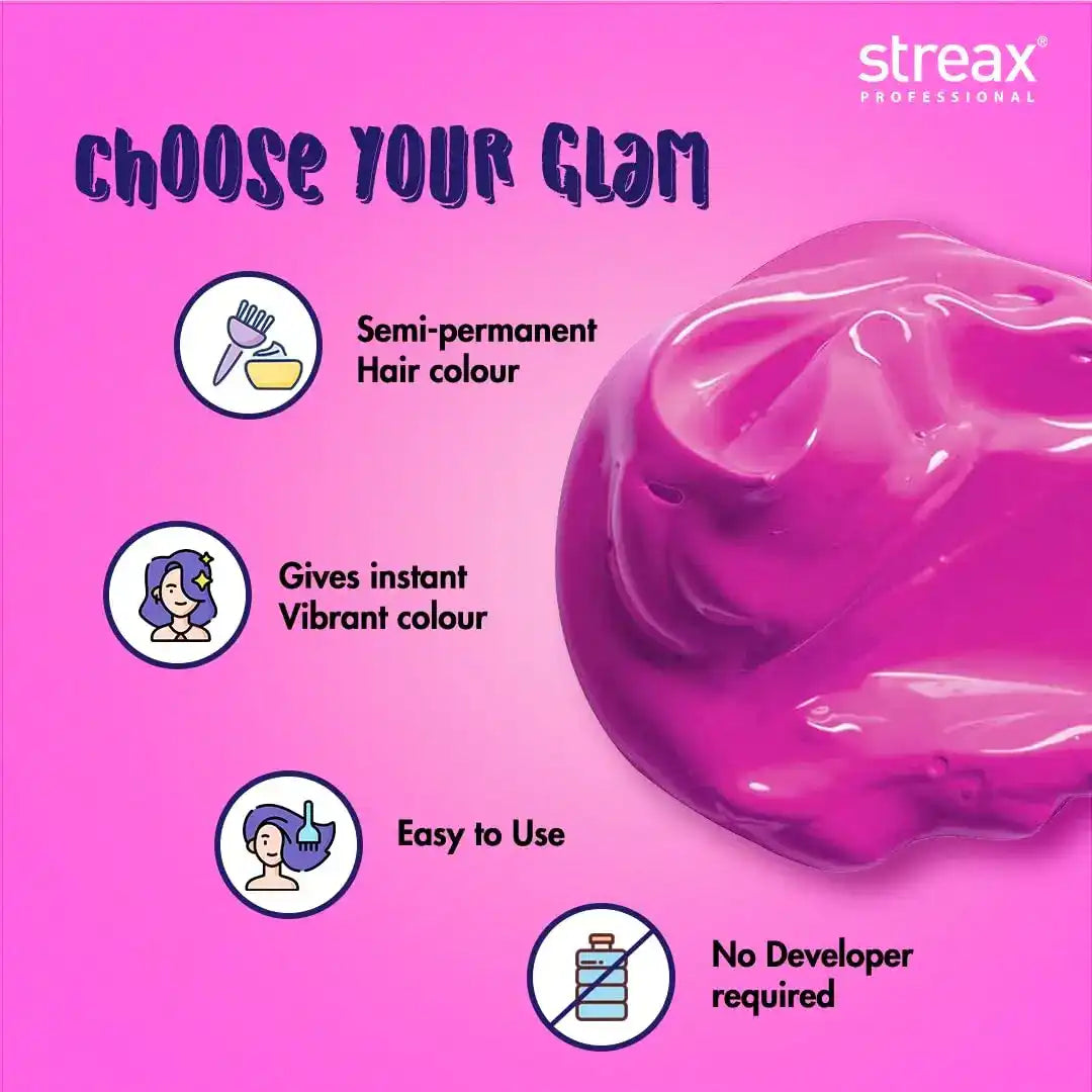 Streax Professional Hold and Play Funky Colours - Groovry Pink