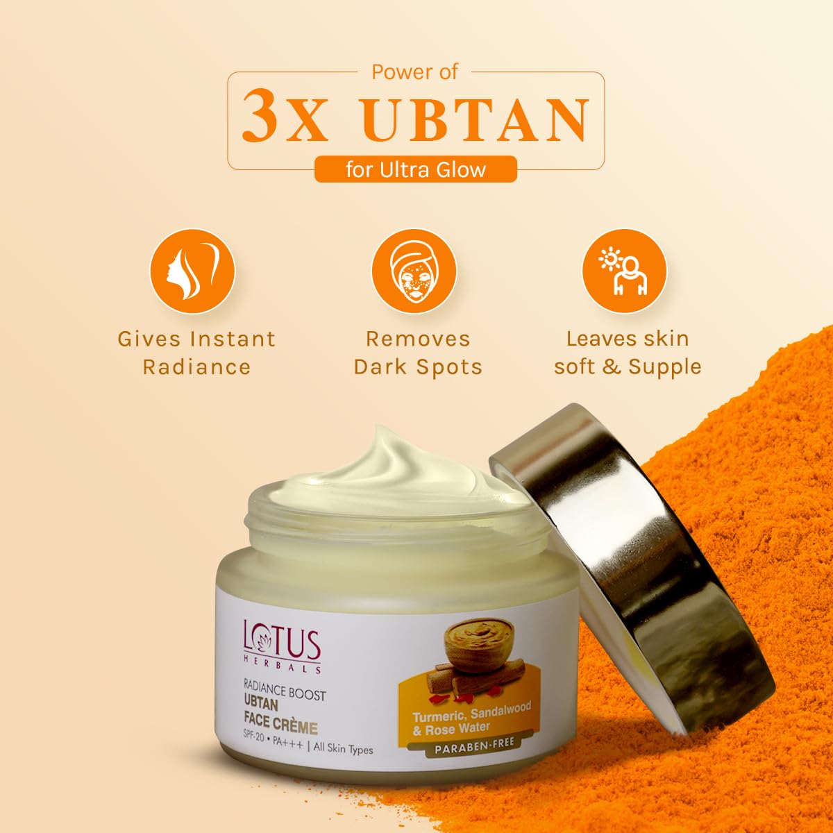 Lotus Herbals Radiance Boost Ubtan Face Cream SPF 20| 50g