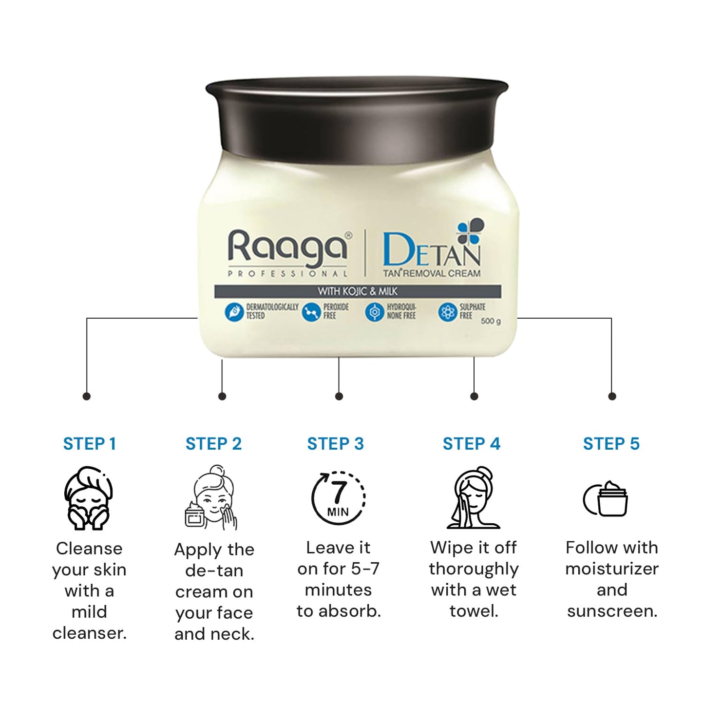 Raaga Professional De-Tan Pack with Kojic, Lactic Acid & Arbutin - 500g