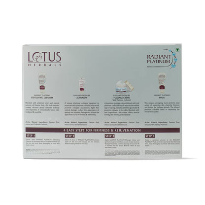 Lotus Herbals Radiant Platinum Cellular Anti-Ageing Facial Kit | 170g