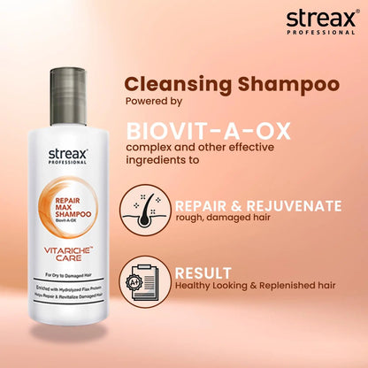 Streax Professional Vitariche Care Repair Max Shampoo