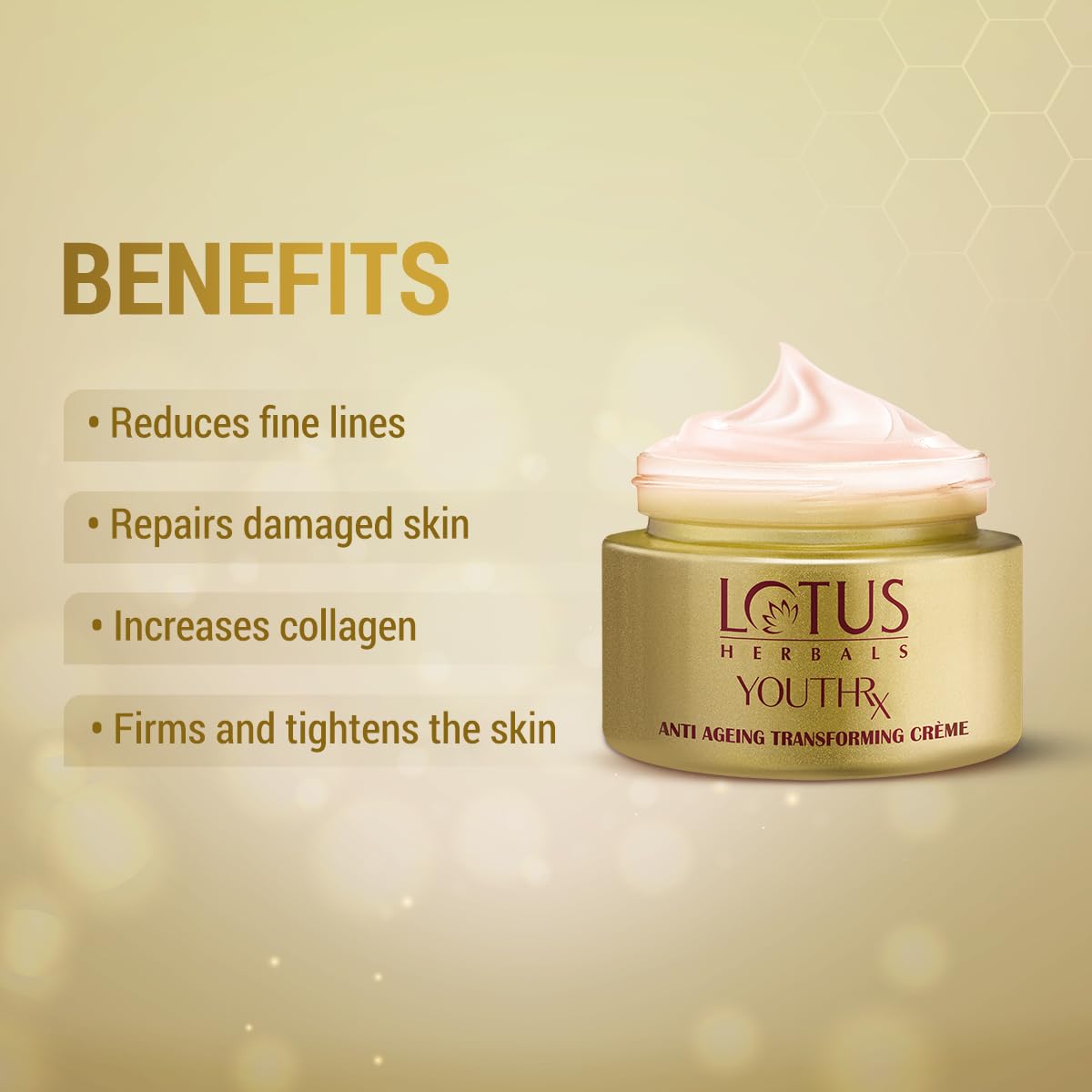 Lotus Herbals Youth Rx Anti-Aging Transforming Cream Spf 25 Pa +++, 50G