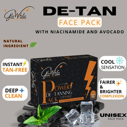 GloWhite Herbals De-Tan Face Pack For Glowing Skin | 15g x 6 (90g)