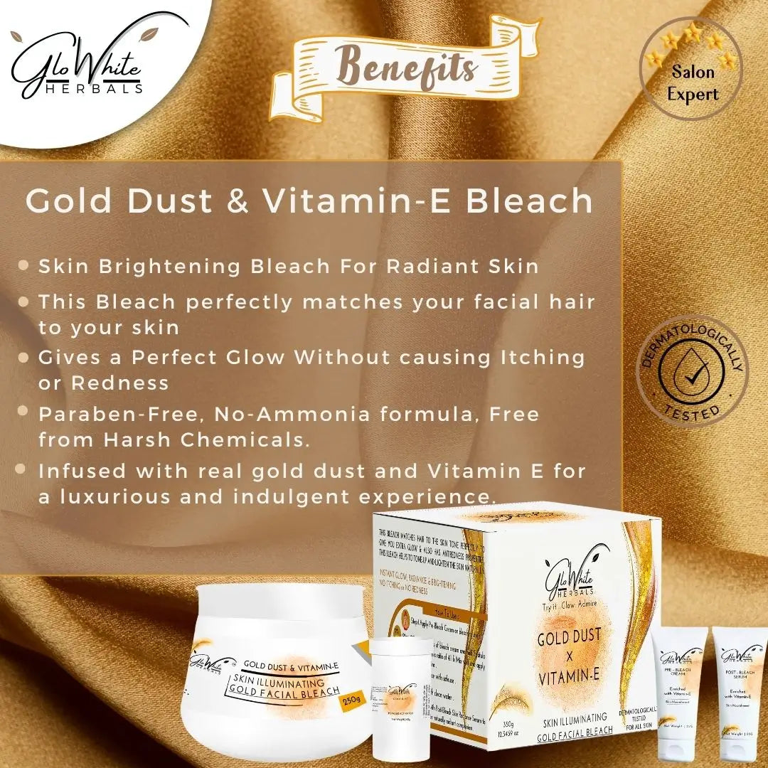 GloWhite Herbals Advance Gold Bleach For Face For Women and Men | 360g