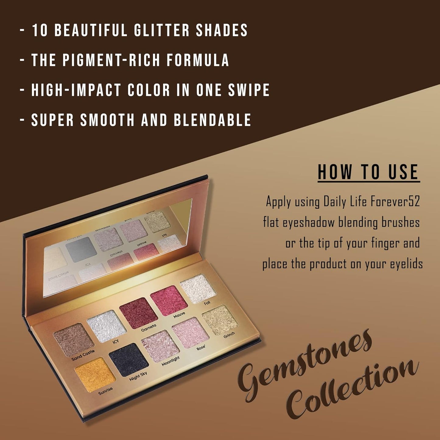 Forever52 10 Color Gemstones Collection Eyeshadow Palette - GMS002 Garnet