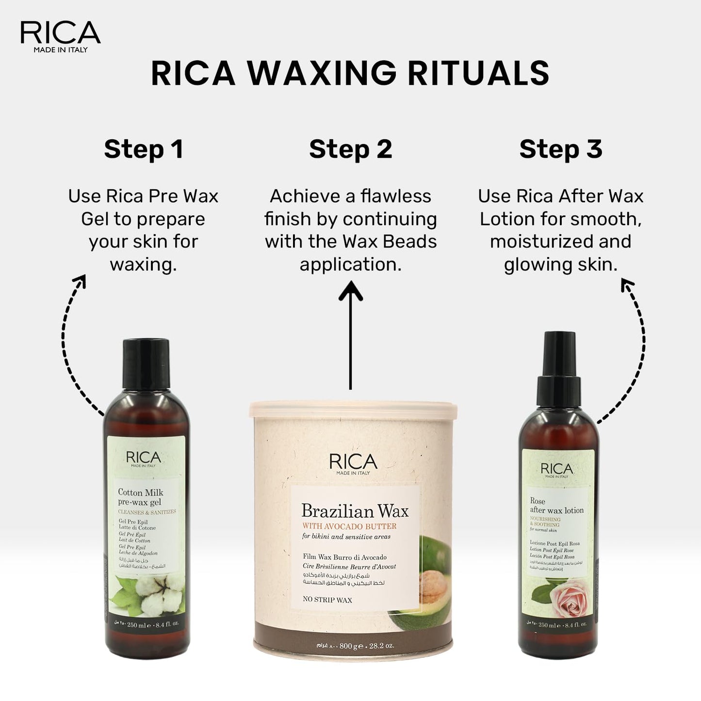 Rica Brazilian Wax | Strip-less Wax For Sensitive Skin - 800ml