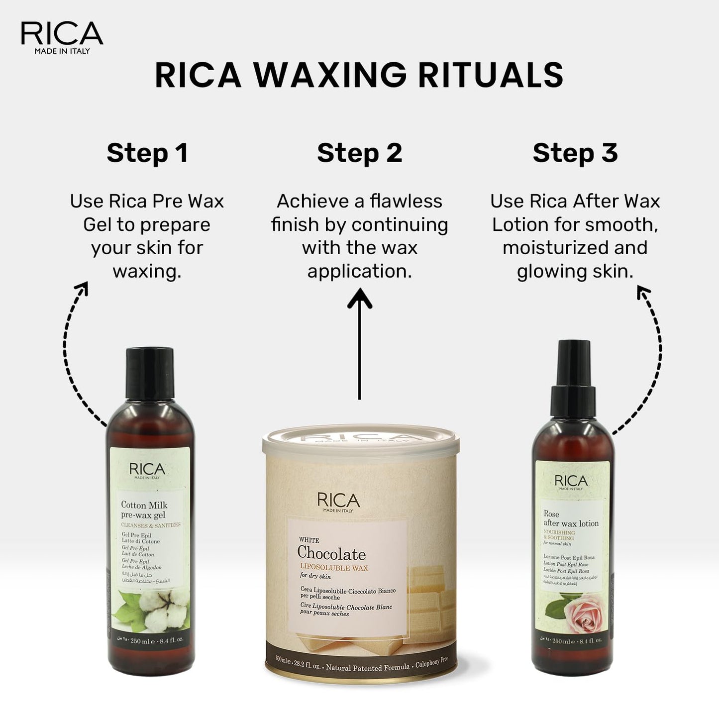 Rica White Chocolate Wax | Liposoluble Hair Removal Wax For Dry Skin - 800 ml