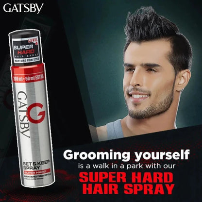 Gatsby Set And Keep Spray Super Hard, 250ml