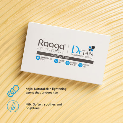 Raaga Professional De-Tan Pack with Kojic, Lactic Acid & Arbutin -  12g x 6 (72gm)