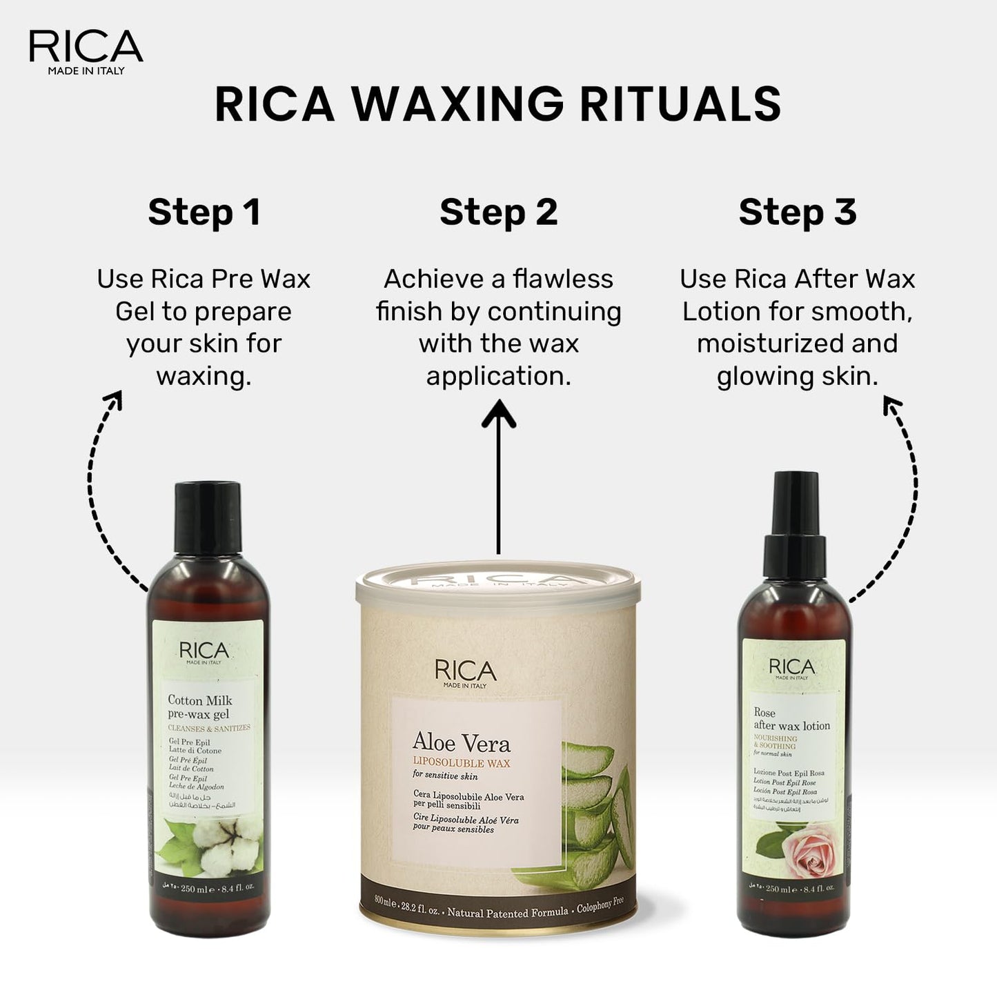 Rica Aloe Vera Wax | Liposoluble Wax For Sensitive Skin - 800ml