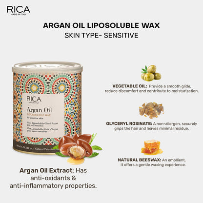 Rica Argan Oil Wax | Liposoluble Painless Hair Removal Wax - 800ml