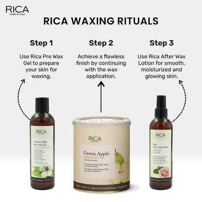 Rica Green Apple Wax | Liposoluble Wax For Sensitive Skin - 800ml