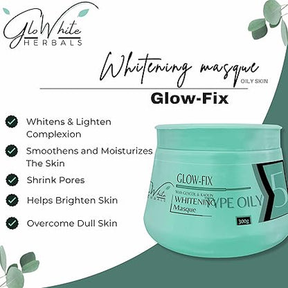 Glowhite Herbals Glow-Fix Whitening Face Masque for Oily Skin - Brighten, Hydrate and Revitalize Your Skin | Step 5 | 300g