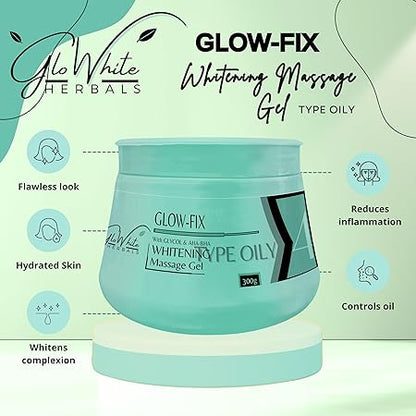 GloWhite Herbals Glow-Fix Whitening Massage Gel For Oily Skin, Step 4 | 300g