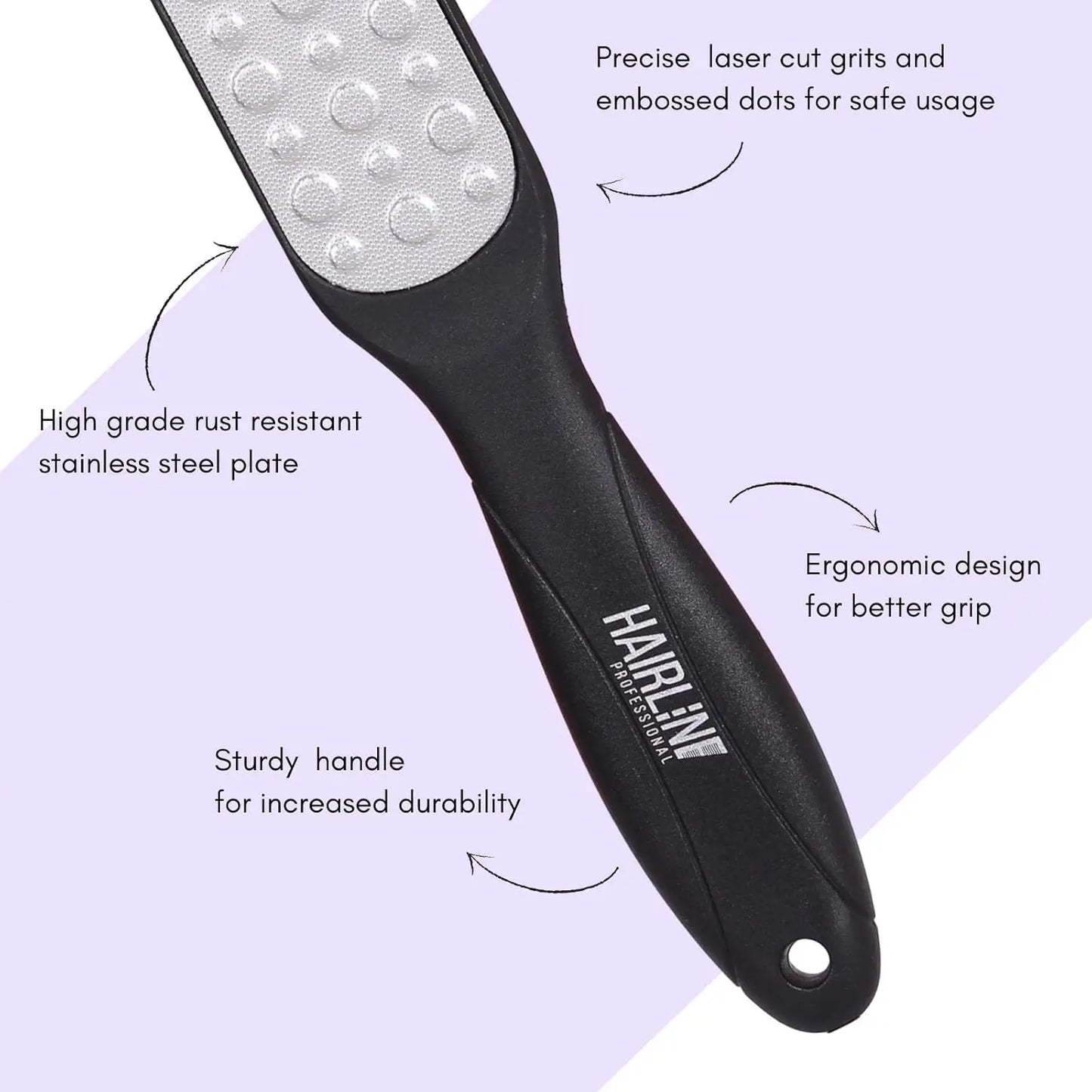 Hair Line Stainless Steel Double-Sided Foot Scrubber