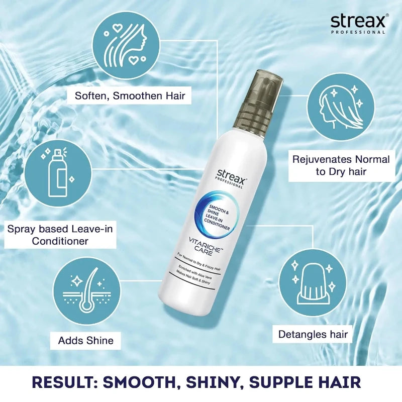 Streax Professional Vitariche Care  Smooth & Shine Leave-in Conditioner 100ml