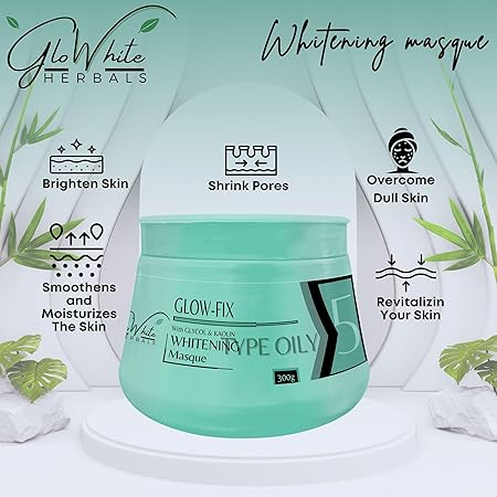 Glowhite Herbals Glow-Fix Whitening Face Masque for Oily Skin - Brighten, Hydrate and Revitalize Your Skin | Step 5 | 300g