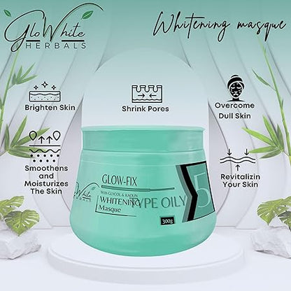 Glowhite Herbals Glow-Fix Whitening Face Masque for Oily Skin - Brighten, Hydrate and Revitalize Your Skin | Step 5 | 300g