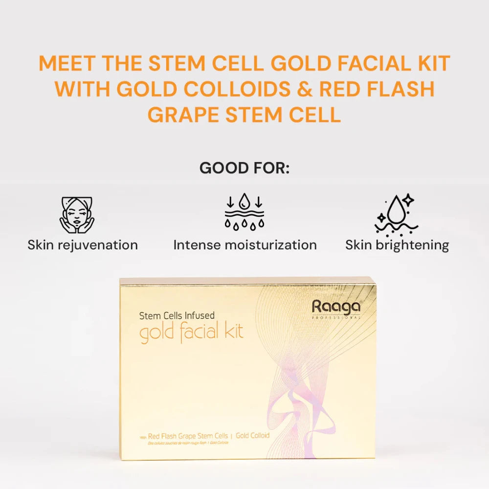 Raaga Professional Stem Cells Infused Gold 6 Step Facial Kit (61 gm)