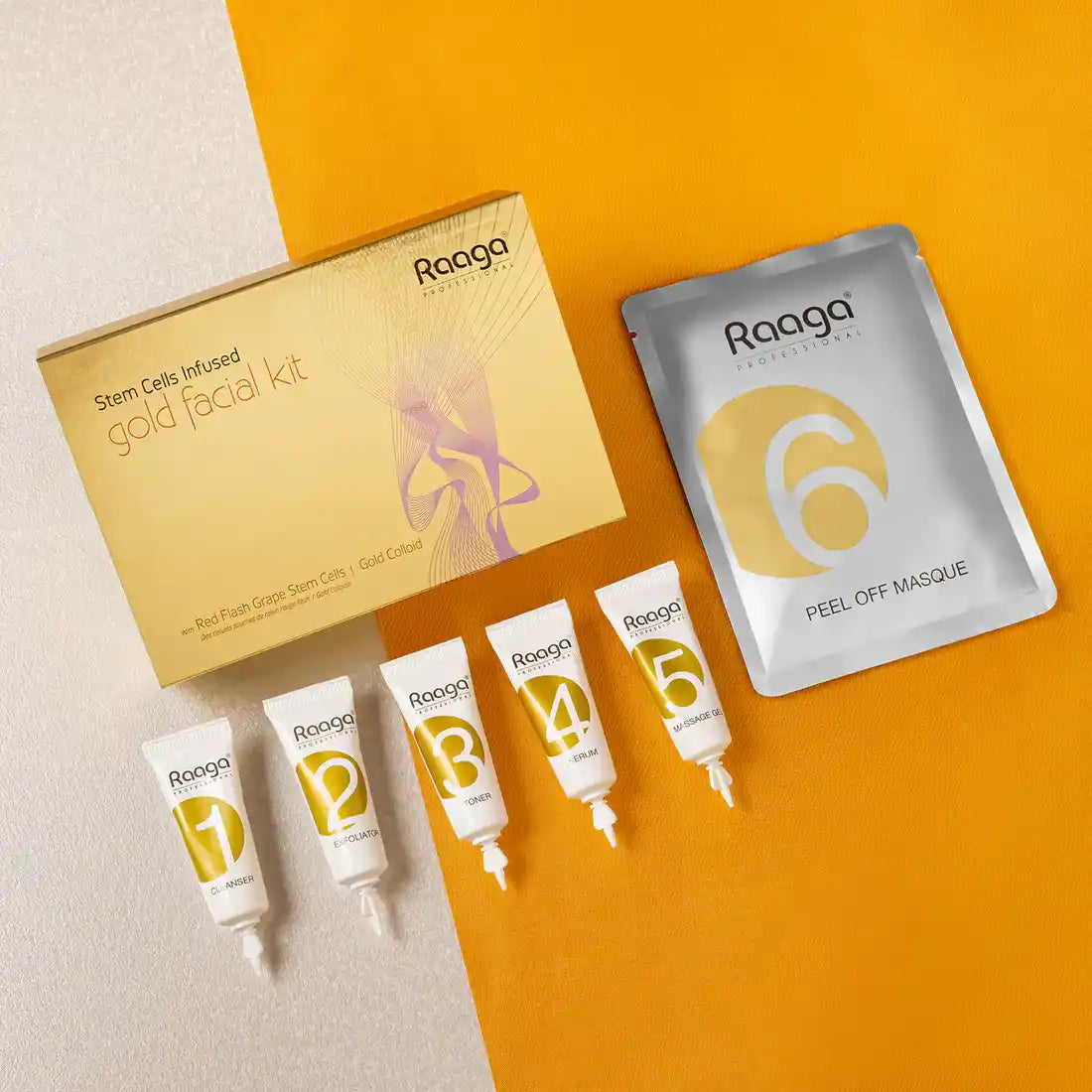 Raaga Professional Stem Cells Infused Gold 6 Step Facial Kit (61 gm)