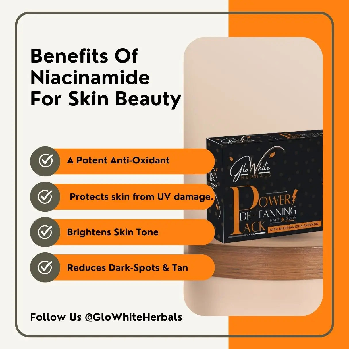 GloWhite Herbals De-Tan Face Pack For Glowing Skin | 15g x 6 (90g)