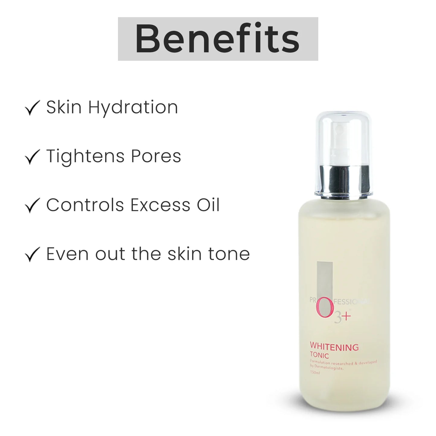 O3+  Whitening Tonic For Smoother Younger Facial Skin, 150 ML