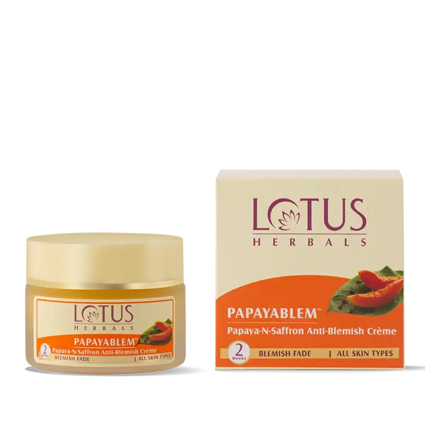 Lotus Herbals PAPAYA BLEM Papaya-n-Saffron Anti-Blemish Cream, 50g