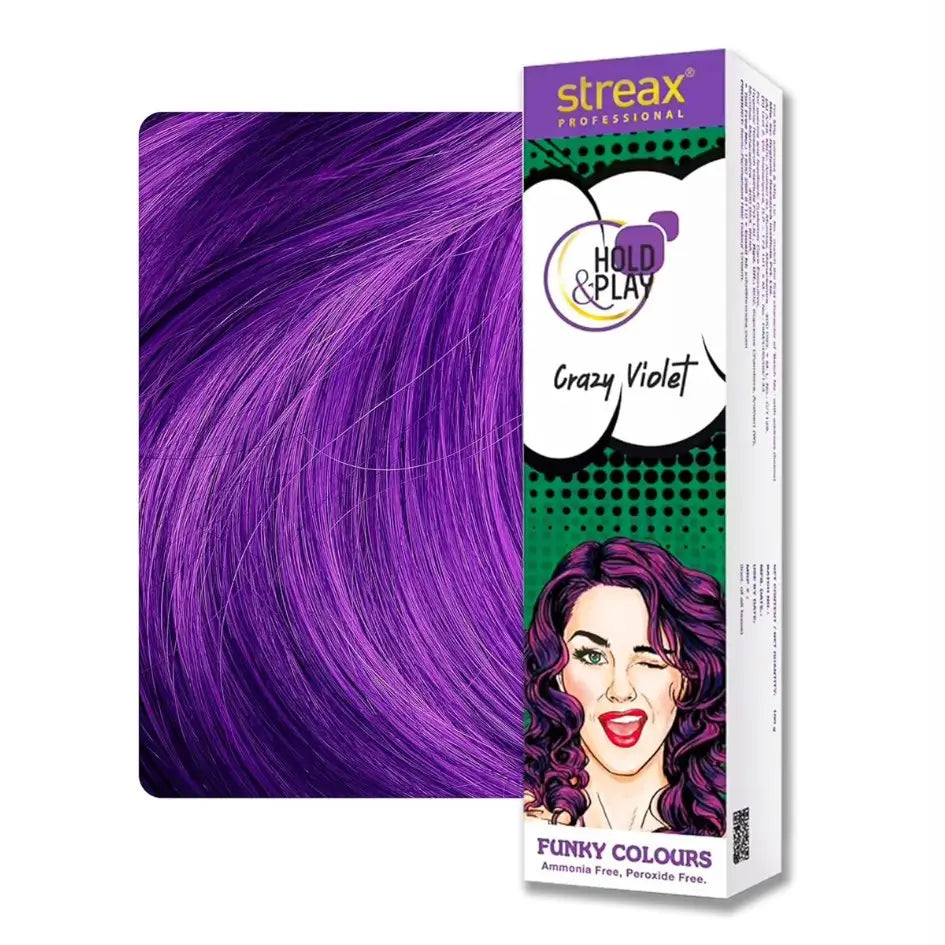 Streax Professional Hold & Play Funky Colours - Crazy Violet