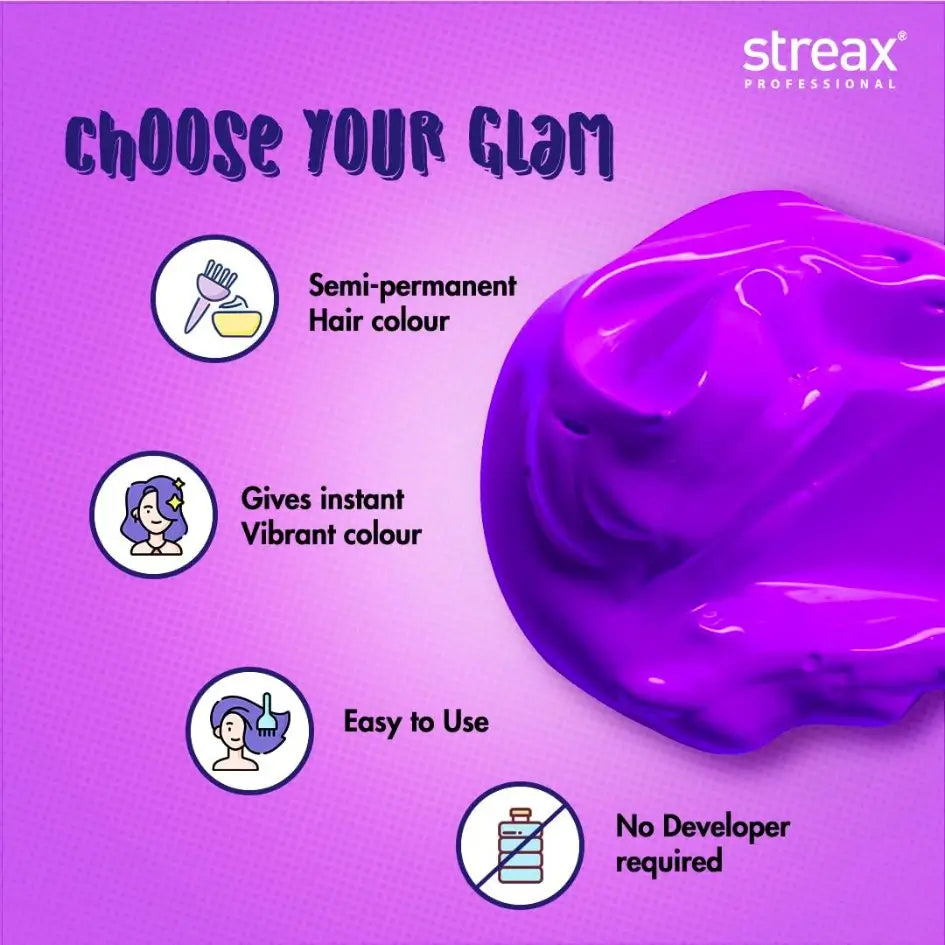 Streax Professional Hold & Play Funky Colours - Crazy Violet