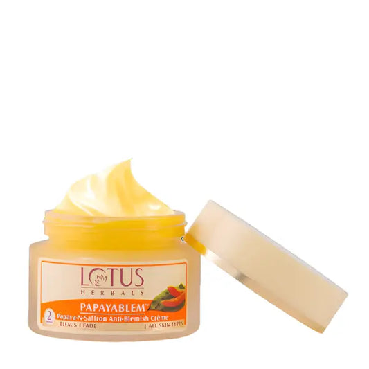 Lotus Herbals PAPAYA BLEM Papaya-n-Saffron Anti-Blemish Cream, 50g