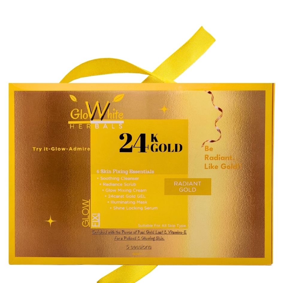 Glowhite Herbals 24K Gold Facial Kit For Radaint & Glowing Skin | All Skin Type, 350g