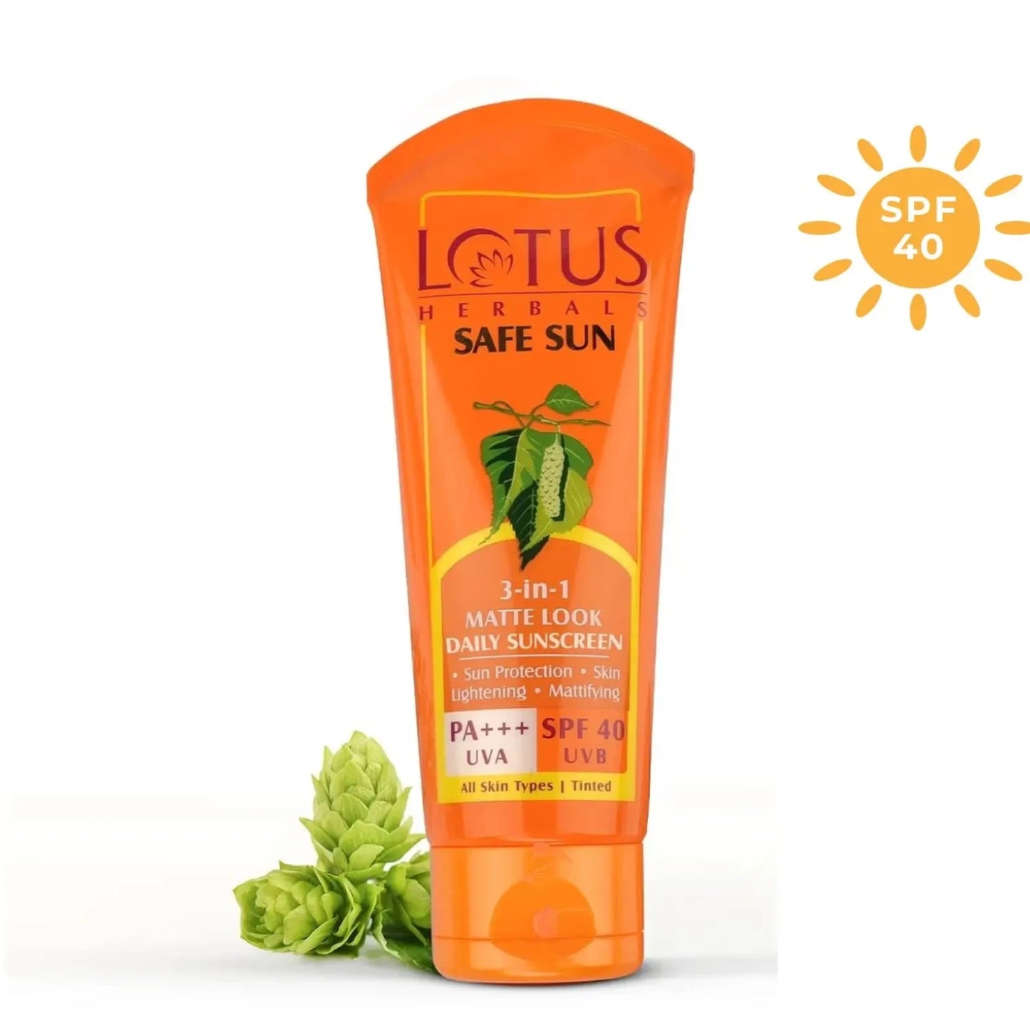 Lotus Herbals SafeSun 3 in1 Matte look daily sunscreen | SPF 40 PA+++