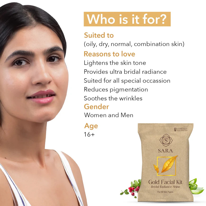 Sara Gold Facial Kit For Radiance & Shine Glow