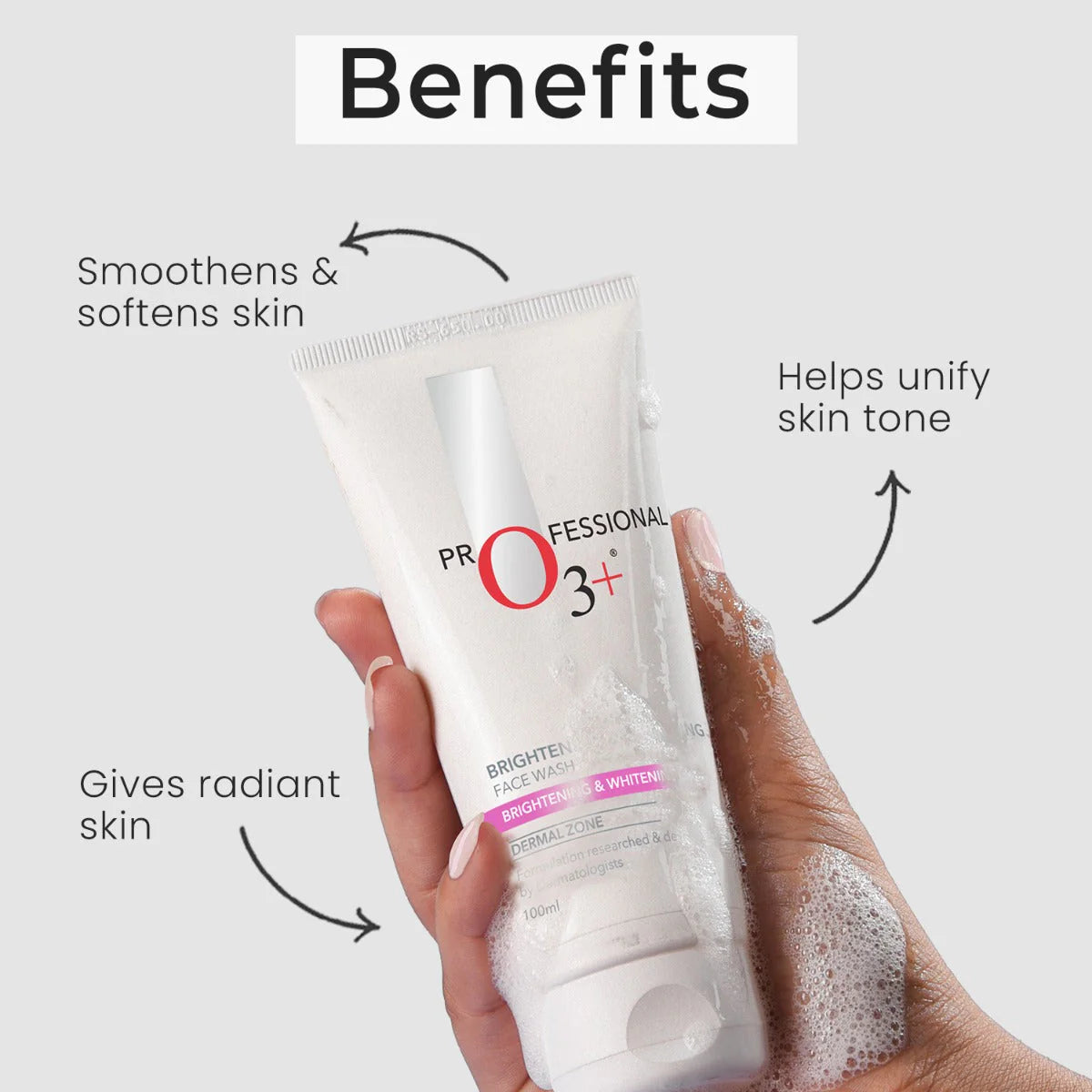 O3+ Brightening & Whitening Face Wash for Radiant Skin (50g)