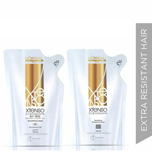 L'Oreal XTenso Smoothing & Neutralizing Cream for Extra Resistant Hair (125ml Each)