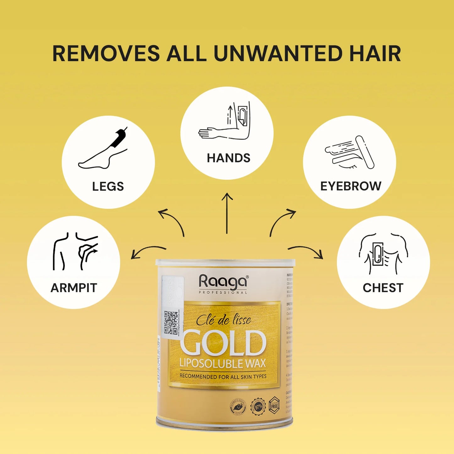 Raaga Professional Gold Liposoluble Body Wax (800 ml)