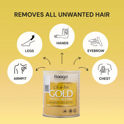 Raaga Professional Gold Liposoluble Body Wax (800 ml)