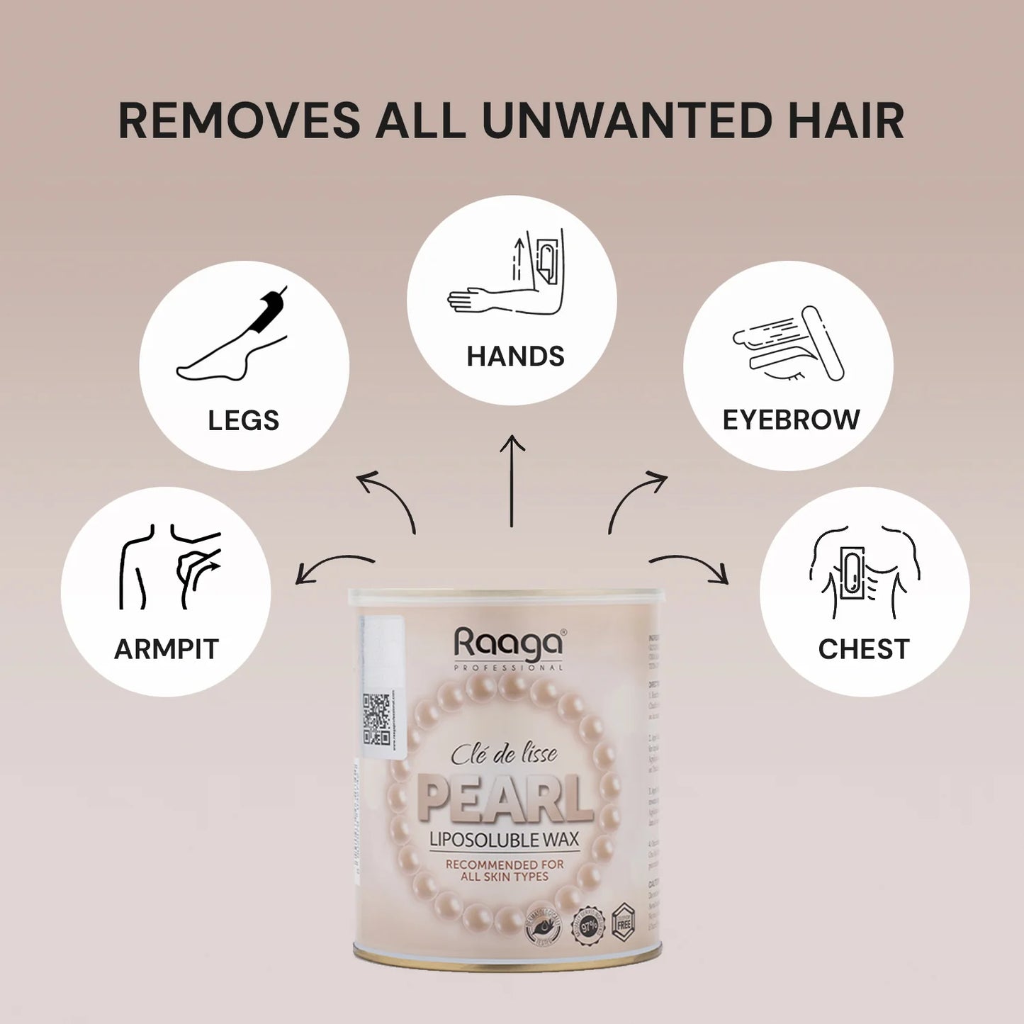 Raaga Professional Pearl Liposoluble Body Wax (800ml)